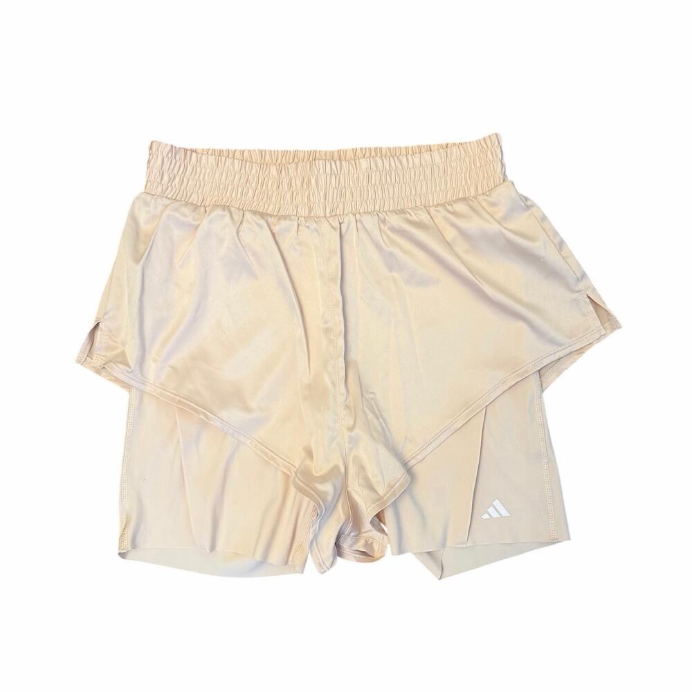 NWT Adidas Women Power 2-in-1 Aeroready Shorts Linen/White Size S